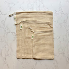 画像をギャラリービューアに読み込む, オーガニックコットン巾着 / Organic Cotton Produce Bags