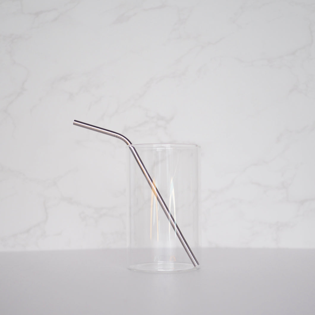 ステンレスストロー (フードグレード、カーブ型）/ Stainless Steel Straw (Food Grade, Curved)