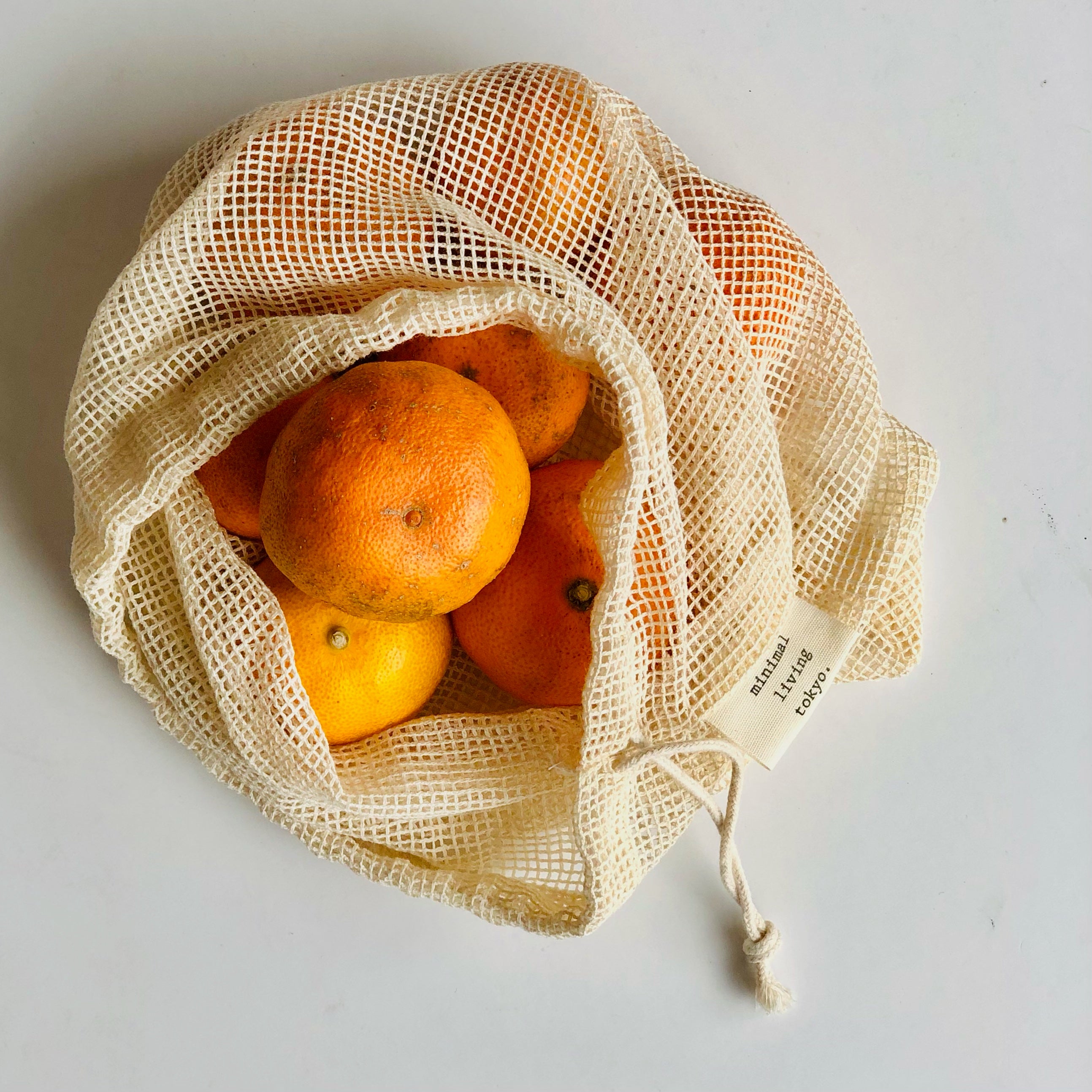 オーガニックコットン巾着 / Organic Cotton Produce Bags – minimal